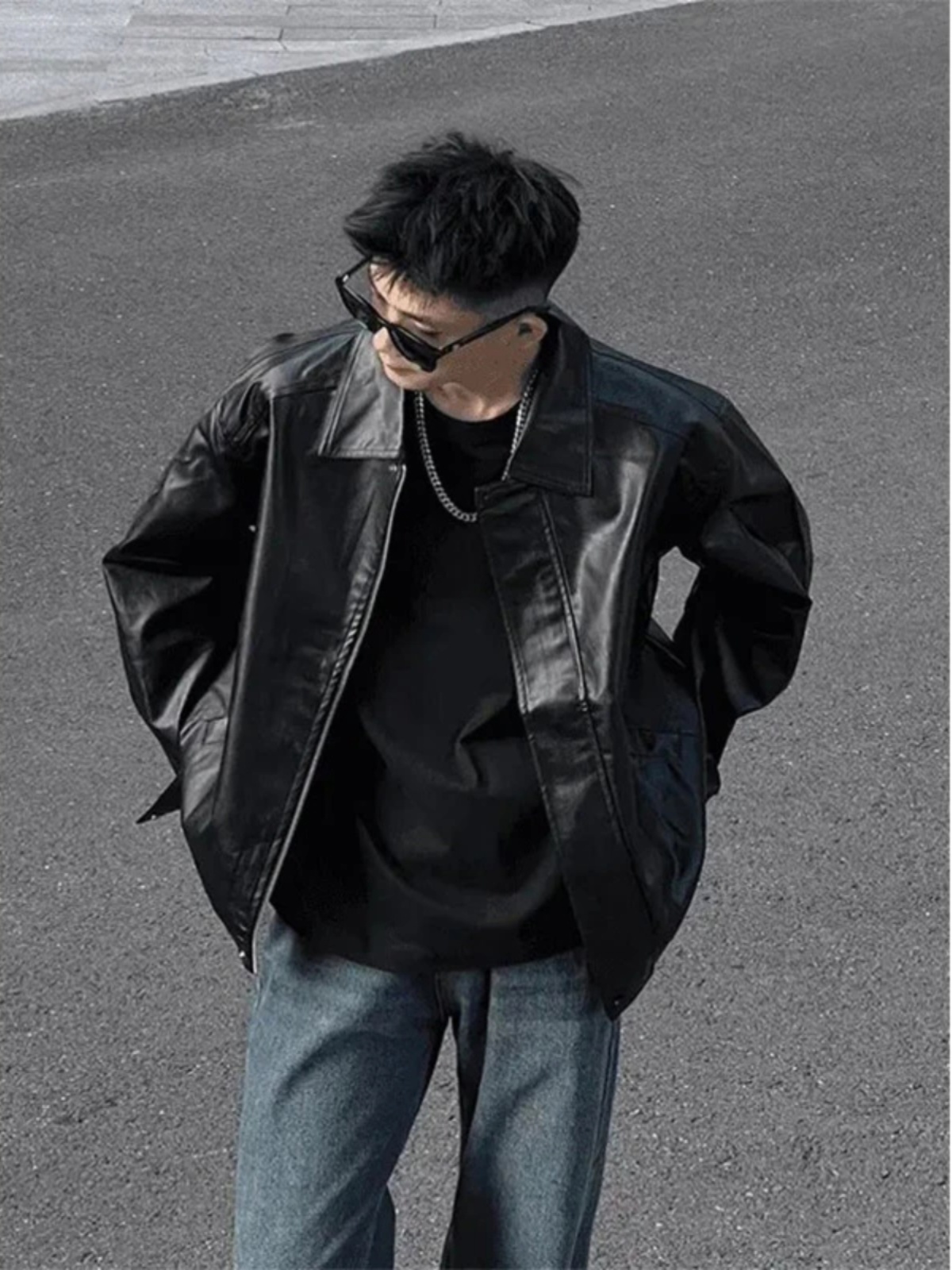 Czarna kurtka męska z ekoskóry – Riding Jacket Leather recenzja i cena
