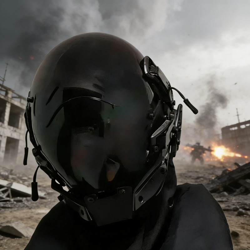 Maska hełmowa w stylu mecha cy – Helmet Full Face recenzja i cena